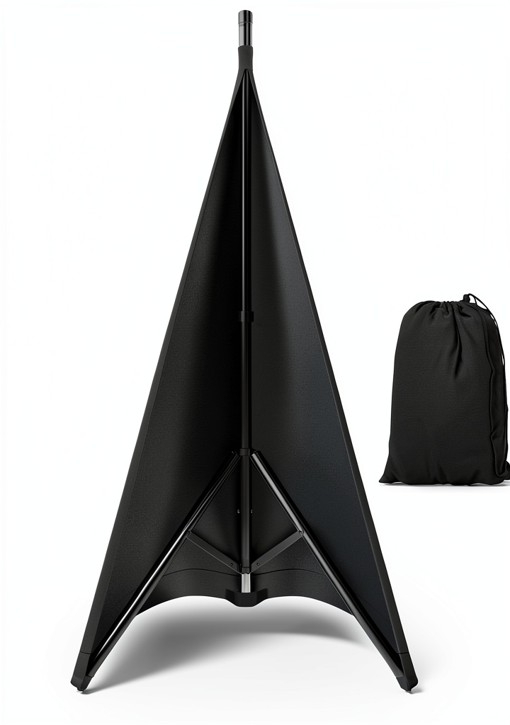 Pyle speaker stand scrim in use