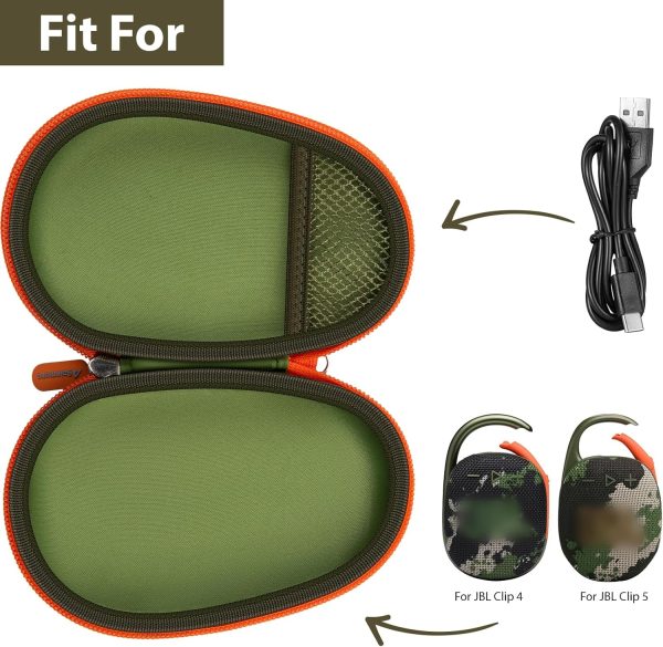 JBL Clip 5 Speaker Case Green Bag Protection-1