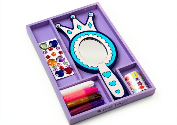 Melissa & Doug Princess Wooden Oval Mirror DYO Multi‑Color-5