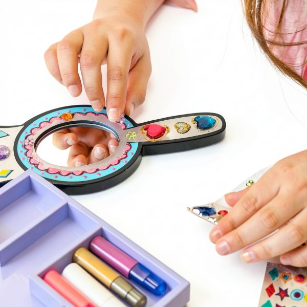 Melissa & Doug Princess Wooden Oval Mirror DYO Multi‑Color-4