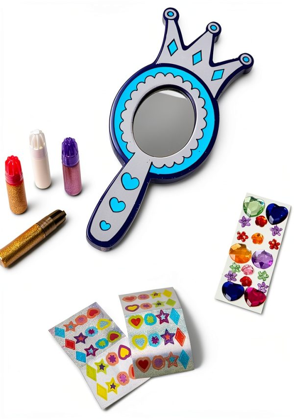 Melissa & Doug Princess Wooden Oval Mirror DYO Multi‑Color-3
