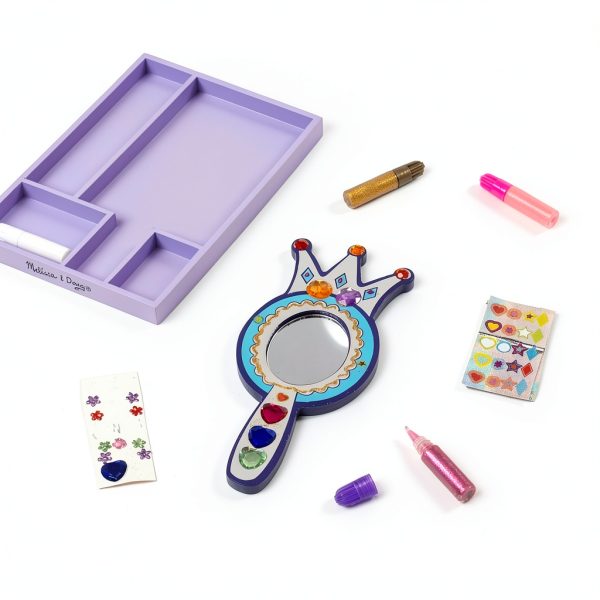 Melissa & Doug Princess Wooden Oval Mirror DYO Multi‑Color-8