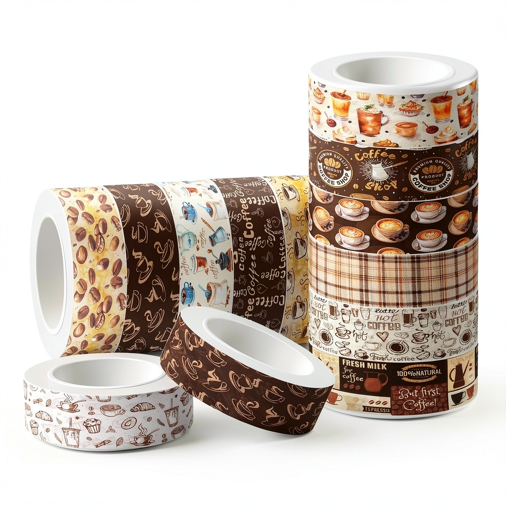 JOINFANXIN Coffee Themed Tape rolls