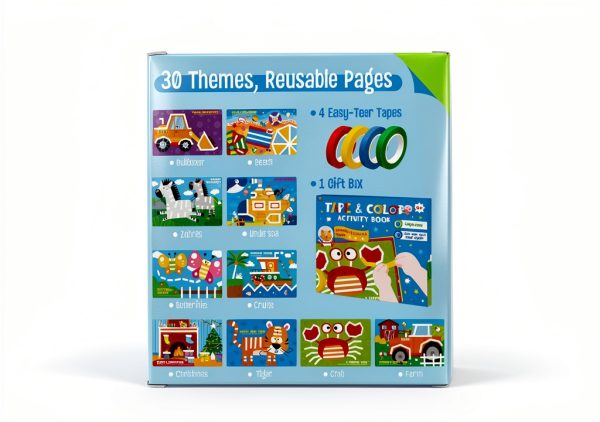 SpriteGru Reusable Tape Activity Book with 30 Scenes and 8.9x5.5in-2