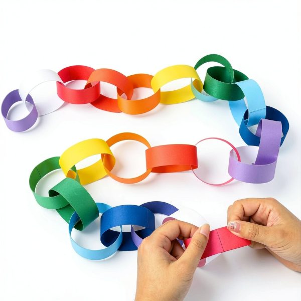 Paper Chains 800 pcs 10 Color Decorative Tape Set by FYSUIMU-2