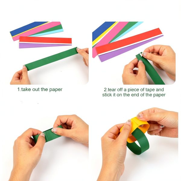 Paper Chains 800 pcs 10 Color Decorative Tape Set by FYSUIMU-6