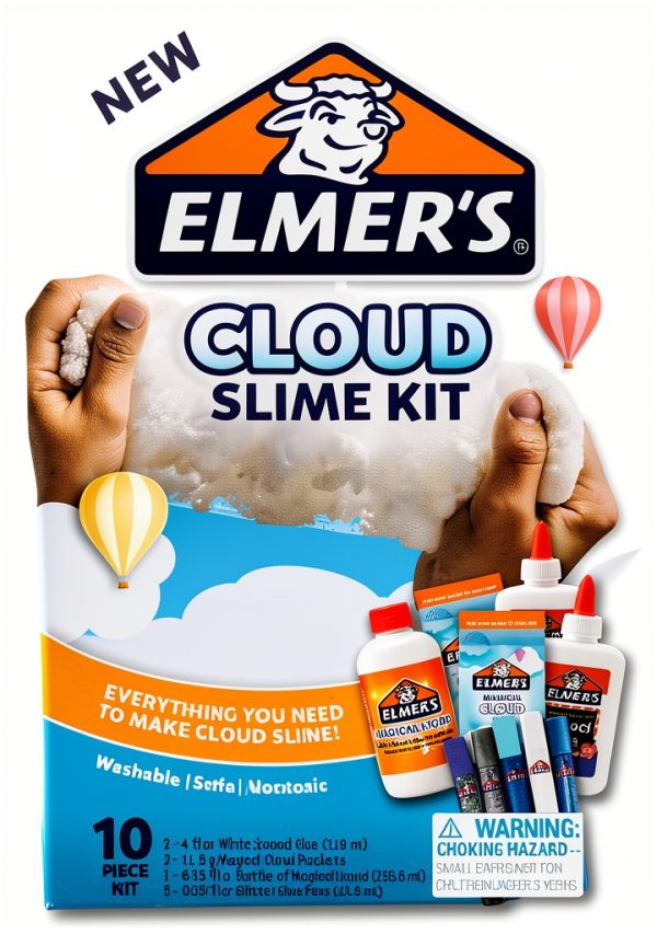 Elmers Glitter Cloud Slime Kit Large Washable Non Toxic Fun-0