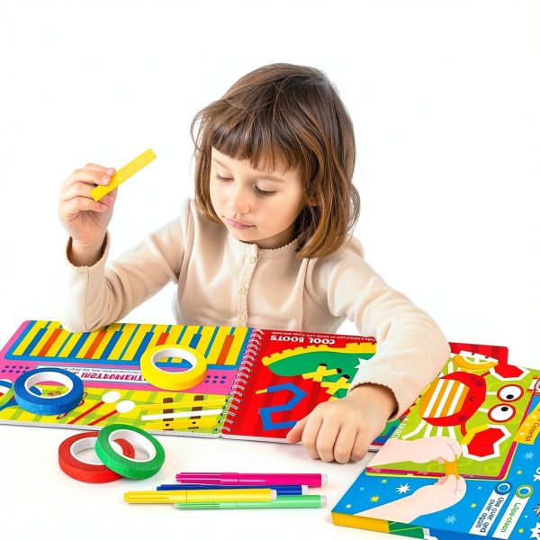 SpriteGru Reusable Tape Activity Book with 30 Scenes and 8.9x5.5in-6