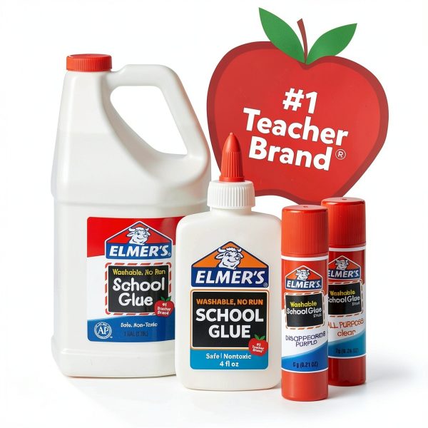 Elmers Glitter Glue Sticks 6 Colors plus Disappearing Purple 24 Count-2