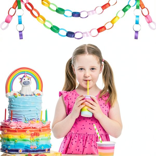 Paper Chains 800 pcs 10 Color Decorative Tape Set by FYSUIMU-3