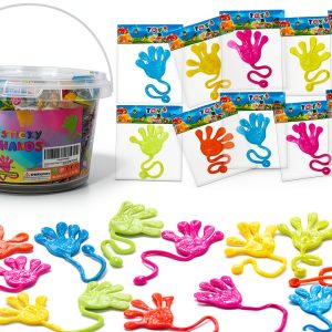 Sticky Toys Glitter Hand Set 36pcs Non Toxic TPR Kids Craft Adhesive-0