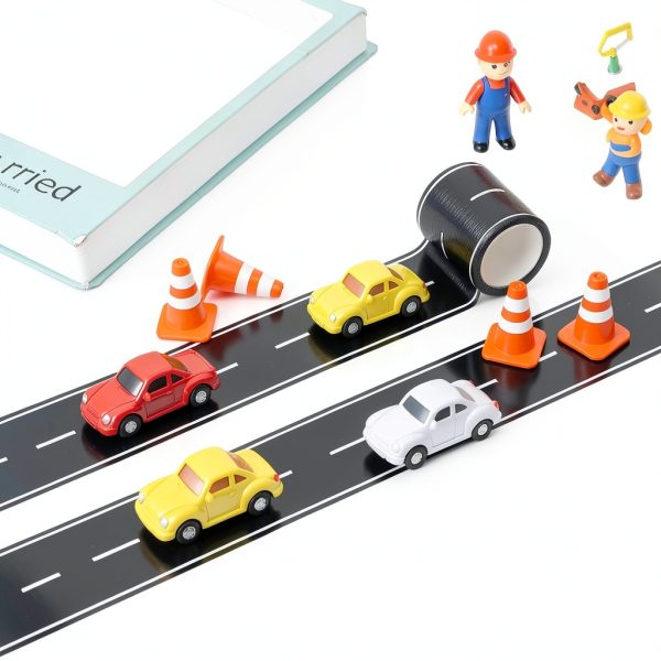 WJIAAA Black Roadway Track Tape - Easy Apply, Residue-Free, 12in Roll-1