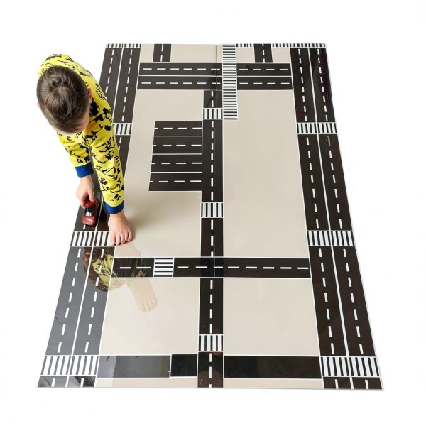 Ouligay Kids Road Tape for Toy Cars Durable Paper Resin Race Track-4