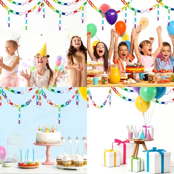 Paper Chains 800 pcs 10 Color Decorative Tape Set by FYSUIMU-5