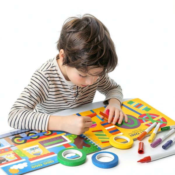 SpriteGru Reusable Tape Activity Book with 30 Scenes and 8.9x5.5in-3